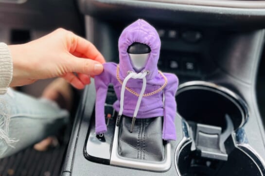 a purple Car shift knob hoodie