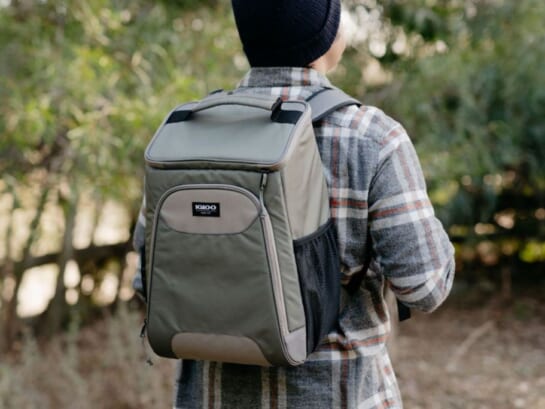A man wearing an Igloo Soft Sided Cooler Backpack