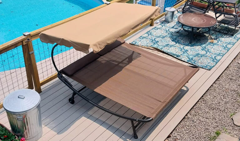 Double Outdoor Hammock Bed Just $123 Shipped on Amazon (Includes Adjustable Canopy & Wheels!)
